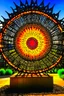 Placeholder: Solar wheel art with fire