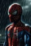 Placeholder: Spiderman with rain around