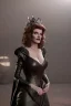 Placeholder: Rene Russo as evil queen in black leather gown, angry, busty, curvey, cleavage, unreal 5, octane render,cinema4d, dynamic lighting, dramatic lighting, 4k, redshift render, highly detailed, hyper realistic