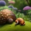 Placeholder: pixar style, volumetric summer garden environment and background, realistic painting of a garden snail smiling, looking excited, detailed digital painting, extreme dense and fine fur, anime, ornate, colour-washed colors, elegant, small minutiae, tiny features, particulars, centered, smooth, sharp focus, renderman gofur render, 8k, uhd, detailed eyes, realistic shaded volumetric lighting, sunlight caustics, backlight, centered camera view