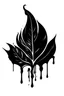 Placeholder: black tobacco leaf dripping ooil logo on white background
