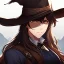 Placeholder: Clear focus, High resolution, female Gunslinger, close up, Gunslinger, Cowboy, cowboy hat, serious face,