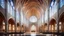 Placeholder: futuristic fantastic symmetrical cathedral interior view, year 2160, night, beautiful, colorful, totally symmetrical design, style Shigeru Ban, innovative architecture, award-winning photograph, awesome, serene, inspiring, spiritual, impressive, cinematic lighting, epic composition, photorealism, very high detail, Unreal Engine, Octane render, HDR