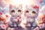 Placeholder: cute anime chibi cat couple, love, valentine day scene, hearts, flowers in sunshine Weight:1 heavenly sunshine beams divine bright soft focus holy in the clouds Weight:0.9