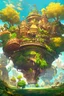 Placeholder: big floating island with a giant gold leaves tree on it