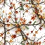 Placeholder: detailed Real Tree Camouflage made of bare bush branches, fir branches, dried maple leaves, snow and dirt, white background, seamless repeatable texture camo pattern
