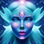 Placeholder: Face Angel crystalline, blue,pink , cosmic, opalescent, gemstones, crystals, other worldly,water,bright, ice background, snow lake blue