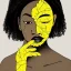 Placeholder: a brain exploding. kintsugi. Chaos. Portrait of a young black woman crying.a mind fracturing.confusion. Tears the colour of oil. Depression seeping out of her eyes nose and mouth like a oil spill