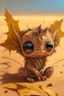 Placeholder: cute faced tiny desert demon sitting on a dried leaf, intricately detailed, photorealistic, oil on canvas, trending on art station, high definition, hdr, cute, beautiful in sunshine