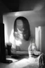 Placeholder: solana king liquidation flush shadow face in a dark room looking at computer oracle of delphi seeing the future in the style of surrealism black and white
