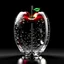 Placeholder: high quality, 8K Ultra HD, Musical notes and musical instrument shapes inside an apple made of crystal, by yukisakura, high detailed,