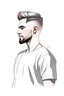 Placeholder: A developer , wearing t-shirt, realistic arts, character of man, profile picture, white background