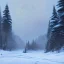 Placeholder: Concept art of the Olympic National Forest during winter, snow by Yakovlev Art