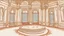 Placeholder: Vector. Digital painting, Istanbul. Inside royal little palace. Minimal. color. 2D animated.