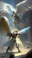 Placeholder: angel reaching a paladin, battlefield in the background