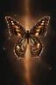 Placeholder: Light brown butterfly illuminated in space