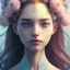 Placeholder:  full Closeup face portrait of a girl wearing crown of flowers, smooth soft skin, big dreamy eyes, beautiful intricate colored hair, symmetrical, anime wide eyes, soft lighting, detailed face, by makoto shinkai, stanley artgerm lau, wlop, rossdraws, concept art, digital painting, looking into camera