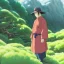 Placeholder: A man in old Japanese clothes is standing in nature while it is raining . It is winter. high quality , high details , cinematic effect unreal engine, dream style , magic style ,