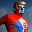 Placeholder: realistic image of donald trump as a mexican wrestling fighter posing, Mexican eyes wrestling mask, red and blue small mesh bodysuit, retro style, 80s, vibrant color, highly detailed, sky background, concept art, unreal engine 5, god rays, ray tracing, RTX, lumen lighting, ultra detail, volumetric lighting, 3d, finely drawn, high definition, high resolution.