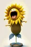 Placeholder: cheery sunflower avatar singing full body