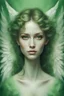 Placeholder: portrait of an angel green colours