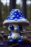 Placeholder: little mushrooms with eyes two legs blue hat