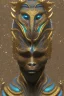 Placeholder: black male African Egyptian alien, cracks in the voodoo head, wicked, eyes, crown, Elephant, 8k, finely detailed, photo realistic, tiger turquoise skull head gold dragon space alien snow skeleton gold gorilla silver crown silver eyes