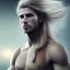 Placeholder:  man with long blond hair, full body, sports setting, photo real, soft lighting