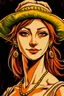 Placeholder: Portrait of Nami, from One Piece manga; Caravaggio style