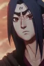 Placeholder: Portrait, photorealistic Handsome stunning Itachi Uchiha and god, mangekyou Sharingan, medium shot, BubblegumBae