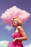 Placeholder: A plastic pink cloud floating through marilyn monroe