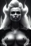 Placeholder: Pamela Anderson as evil queen in black leather, leather, busty, cleavage, angry, stern look. character design by cory loftis, fenghua zhong, ryohei hase, ismail inceoglu and ruan jia. unreal engine 5, artistic lighting, highly detailed, photorealistic, fantasy