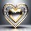 Placeholder: a clony of golden and silver around diamond heart sighn rotating