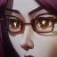 Placeholder: close up portrait of Korean gamer girl seting with hand on the Chen round glasses on her face brown hair white headfone , fine detail, highly intricate, modern surrealism painting, defined cracks and breaks, high-quality, volumetric lighting, 8k, ultrahd, George Grie, Marco Escobedo, Igor Morski,Brian Froud, Howard Lyon, Selina French,