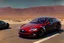 Placeholder: A Tesla 'Model S' is racing at top speed, in the Mojave Desert. (CINEMATIC, WIDE ANGLE LENS, PHOTO REAL)
