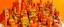 Placeholder: An orange colored town made out of toys painted by Pablo Picasso
