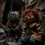 Placeholder: Close-up of ultra realistic odd monsters in a ruined city, after a war, vivid, ultra realistic, Egon Schiele, hypermaximalist figures, light, Italian 1970's odd movie, hilarious, fine art, Minicavio Quollati style, photography by Marlost Endgulp, dark atmosphere, obsessive, 4k, sharp focus, 3d, photorealism