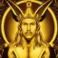 Placeholder: Portrait of Lucifer symmetric realistic with golden crown