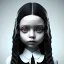 Placeholder: jenna ortega, wednesday addams hair style, wednesday make up, wednesday addams black dress, cinematic, addams family wednesday style, hyper detail, 8k resulation