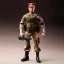 Placeholder: G.i. Joe toy camouflage khaki doll mad Donald Trump, orange face with boots full body in package high resolution 2019, in a box with gun