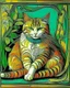 Placeholder: Portrait of a cat by Van Gogh