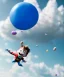 Placeholder: Ultra realistic clouds sky scene, medium shot view, portrait, sweet monster Childs free jumping flying, trinkets, jelly beans, inflatablehelmet, smile, happy, Wes Anderson style, Peter Pan, inflatable color clothing, extreme, wind, clouds sea, 20,000 feet altitude, stratosphere, soft color, highly detailed, unreal engine 5, ray tracing, RTX, lumen lighting, ultra detail, volumetric lighting, 3d, finely drawn, high definition, high resolution.