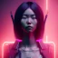 Placeholder: Asian Woman, rock hair, samurai, cyberpunk, neon, highly detailed, art stations, concept art, smooth, unreal engine 5, god rays, ray tracing, RTX, lumen lighting, ultra detail, volumetric lighting, 3d, finely drawn, high definition, high resolution, gradient background