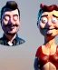 Placeholder: portrait, plasticine elon musk figure, Seth MacFarlane style, family guy figure, minimal, simple ways, smile, black dress, fabric cloth, photo studio, wide angle view, color background, highly detailed, unreal engine 5, ray tracing, RTX, ultra detail, volumetric lighting, 3d, high definition.