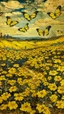 Placeholder: A yellow stinky field with butterflies designed in ancient Greek pottery painted by Vincent van Gogh