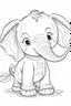 Placeholder: outline art for cute Elephant coloring pages with sitch, white background, Sketch style, full body, only use outline, toddlers style, clean line art, white background, no shadows and clear and well outlined.