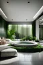 Placeholder: habitación con cama en un hotel minimalista con jacuzzi y mucha vegetación