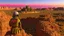 Placeholder: Desert warrior from behind looking at a city in the distance,