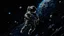 Placeholder: A lone astronaut floating in the inky blackness of space, escaping the confines of a damaged spaceship, stars twinkling in the background.