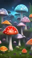 Placeholder: Mushroom field colorful